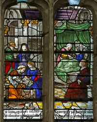 Window depicting the Birth of St Foy
