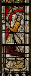 Window w6 depicting a donor and family