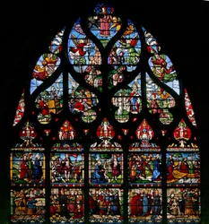 Window depicting scenes from the life of St Mary Magdalene