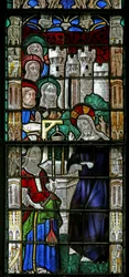 Window w7 depicting Christ and the Samaritan Woman