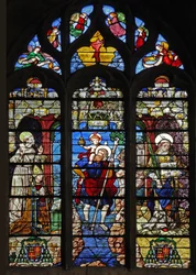 Window depicting St Francis, St Christopher, St Stephen
