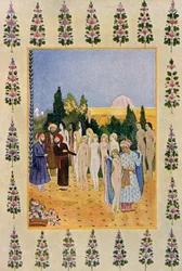 With My Cloak I Shall Protect Her Nudity, Illustration from The Arabian Nights, 1895 (Colour Engraving)