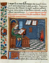 Woman Illuminating the Book of the Prudent and Imprudent by Catherine d