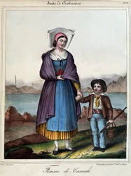 Woman of Cancale and Her Child, Circa 1845
