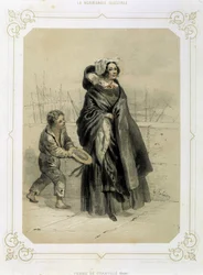 Woman of Granville and young beggar - in 