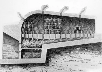 Wood Kiln for Baking Ceramics, 1882