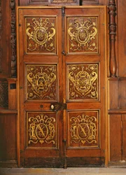 Wooden doors from the courtyard, originally from the Chateau d