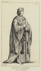 14th Century, Louis I Duke of Bourbon, Count of Clermont (engraving)