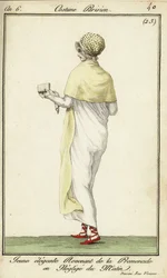 Young Elegant Woman on a Walk on Rue Vivienne