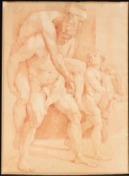 Young Man Saving His Father (after Raphael)