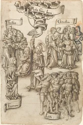 Hope, Reaching for Heaven, Stands among Sad and Happy Men, Joys, and Fear