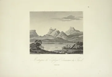 Mountains of Columnar Porphyry, Jacal, Drawn by Marchais, Engraved by Bouquet, Illustration from 