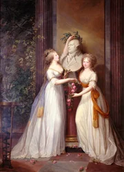Luise and Friederike at the Bust of Friedrich Wilhelm II