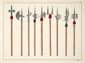 Lances, spears, halberds and partisans, plate from 