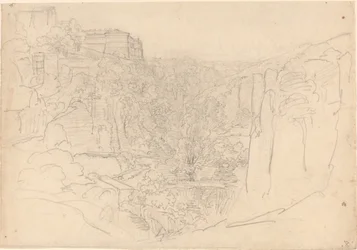 Fortified Castle Above a Narrow Valley