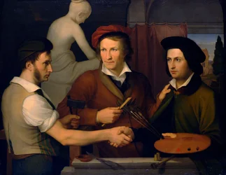 Self-Portrait with his Brother Ridolfo and Bertel Thorvaldsen