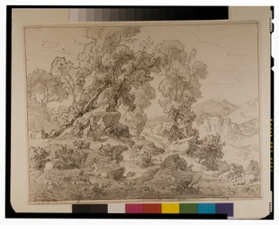 Faun and Nymph in Arcadian Landscape