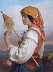 Italian Woman (Chiaruccia) with Distaff