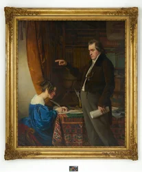 Professor Dr Ignaz Rudolf Bischoff von Altenstern dictating to his wife Johanna