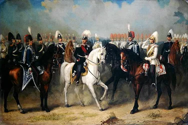 Elector Friedrich Wilhelm I of Hessen-Kassel with his Officers on Parade