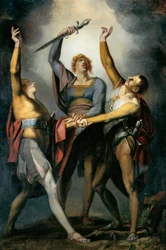 The three confederates in the oath on the Rütli