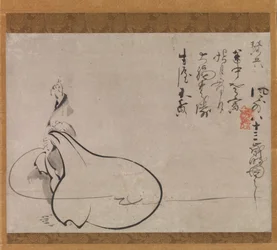 Hotei Pointing at the Moon, 1650