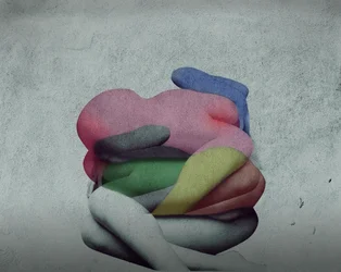 Colorful Abstract Embrace