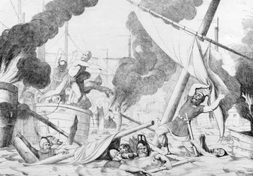 Greek Fire During the Siege of Constantinople, before 1839