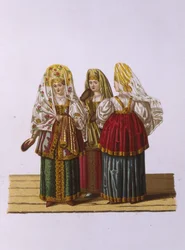 Costumes of Women and Maidens from Tver From the series Clothing of the Russian state