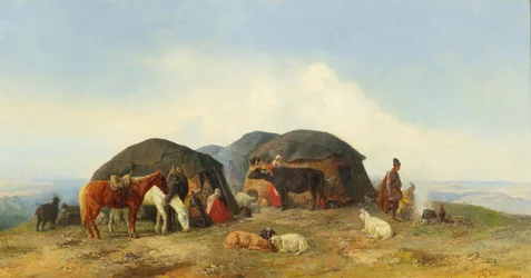 Resting cattle herders in the Northern Caucasus