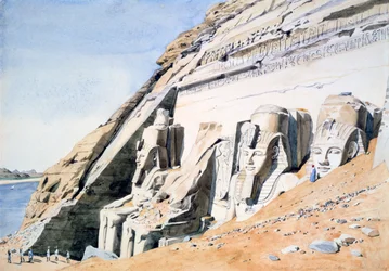 Front of the Great Temple at Abu Simbel, Egypt, c1845