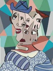 Colorful Cubist Portrait
