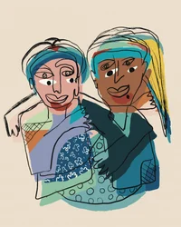 Colorful Friends Embrace