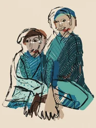 Quiet Blue Figures