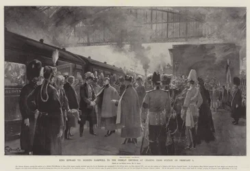 King Edward VII Bidding Farewell to the German Emperor at Charing Cross Station on 5 February