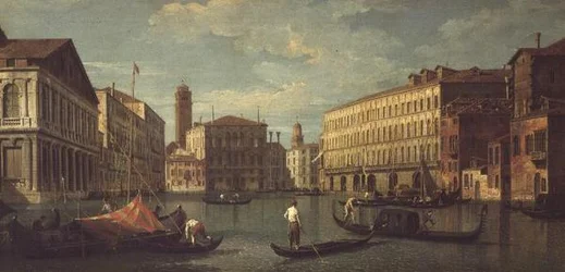 The Grand Canal, Venice, with the Palazzo Mocenigo, Palazzo Balbi, Santa Maria Gloriosa dei Frari and Campo S. Toma