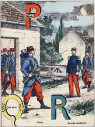 Letters P Q and R: Post, Qui vive! and Officer