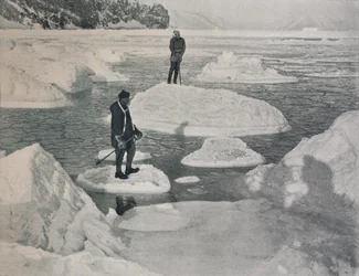 Campbell and Priestley Afloat on Pancake Ice
