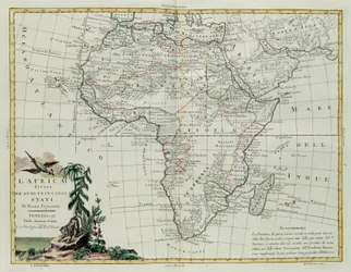 Africa divided into its main states, engraving by G. Zuliani taken from Tome I of the Newest Atlas published in Venice in 1776 by Antonio Zatta