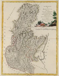 Land Area of the State of the Veneto: Brescia, Engraving by G. Zuliani from the Newest Atlas