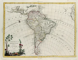 South America Divided into Its Principal States, Engraving by G. Zuliani