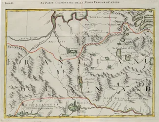 The Western Part of New France or Canada, Engraving by G. Zuliani