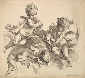 Three Children with a Fruit Plate, 1738-45