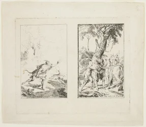 Vignettes for the "New Voyages to the West Indies" by the Chevalier Bossu