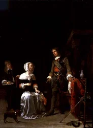 A Soldier Visiting a Young Lady
