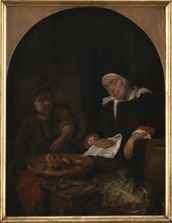 A Woman Selling Fruit and Herrings