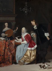 A Young Woman Writing Music