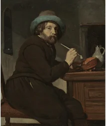 Smoker Seated at a Table