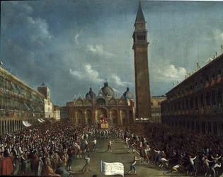 Procession of the doge and distribution of money to citizens, in St. Mark
