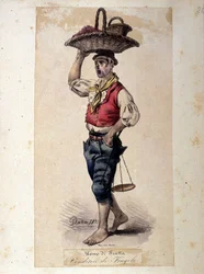 Strawberry seller, Neapolitan costumes by G. Dura